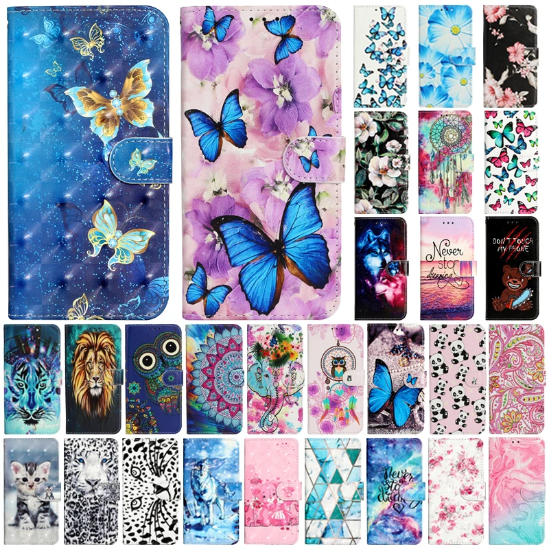 Per Huawei P9 P10 Lite Custodia In Pelle Stampata Flip Phone Case Su Huawei P10 Lite P 10 Plus P9 Lite P8 Lite 2017 Custodia A Portafoglio Capa