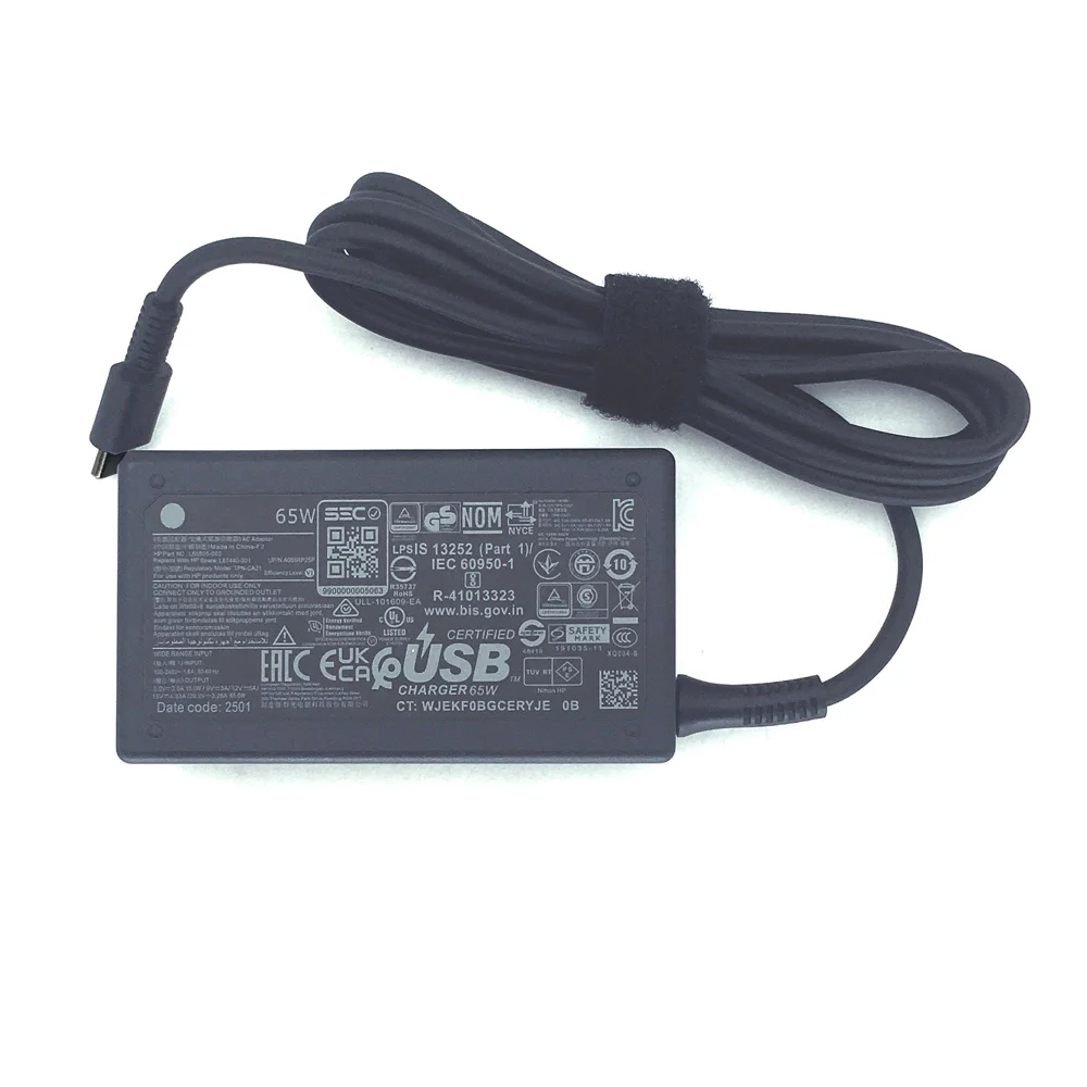 HP OmniBook X Flip NGAI 시리즈 14-fm 14-fk 16-as 16-ar 14-fm0008na 14-fk0006na 16-as0005na용 65W USB-C 고속 충전기