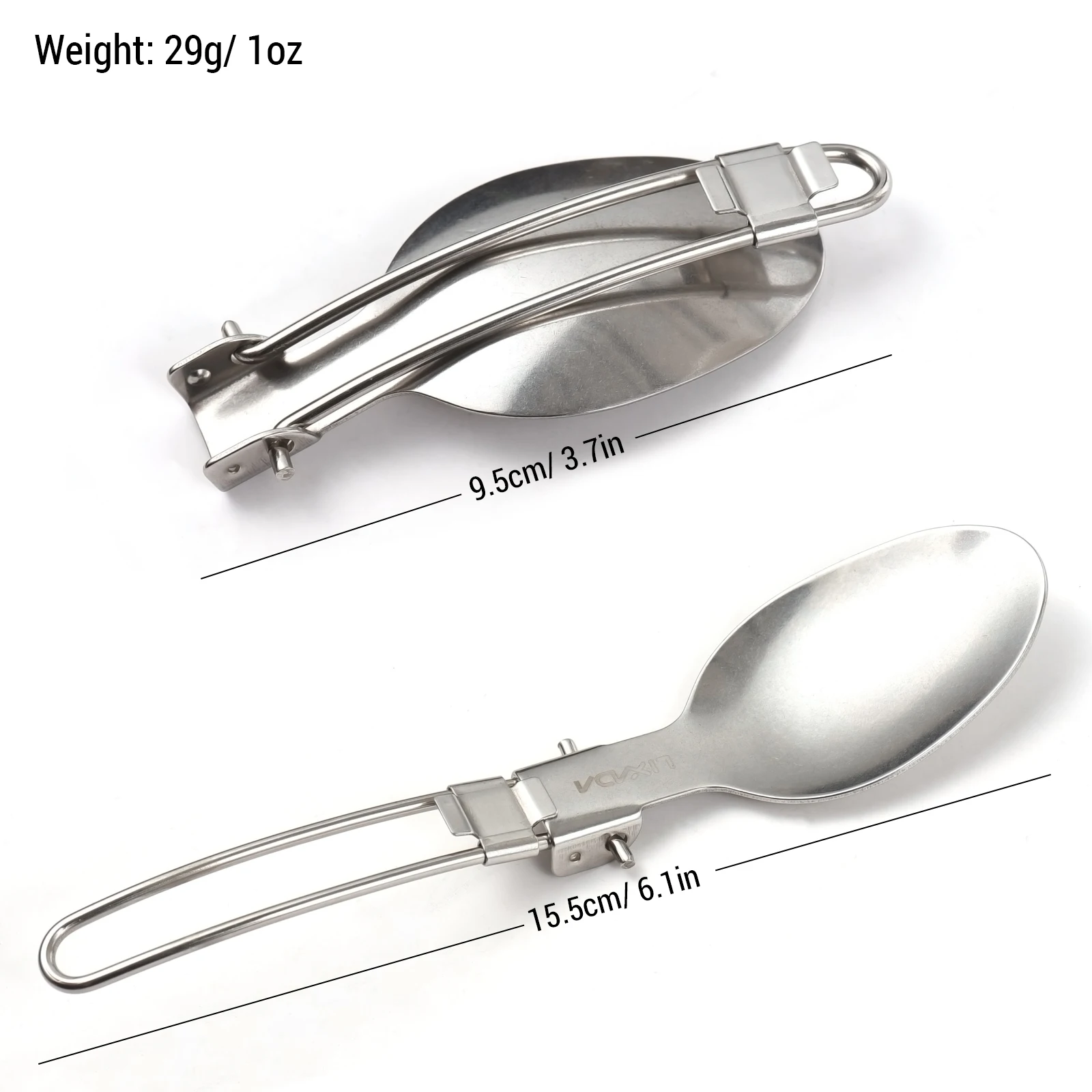 LIXADA Folding Camping Utensils Set Portable Stainless Steel Foldable Spoon Fork for Camping Hiking Picnic Travel Tableware
