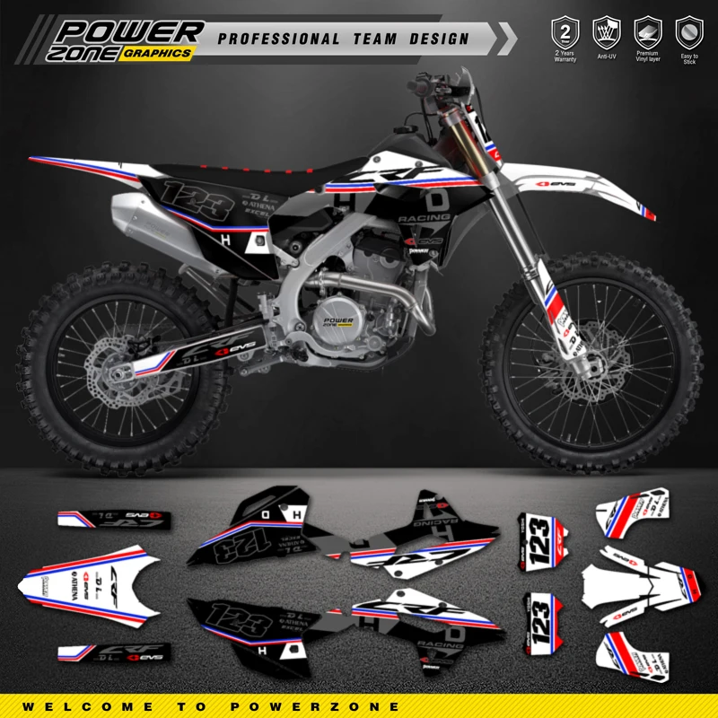 

PowerZone Custom Team Graphics Backgrounds Decals Stickers Kit For HONDA 22-24 CRF250RX 21-24 CRF450RX Stickers Kit 10