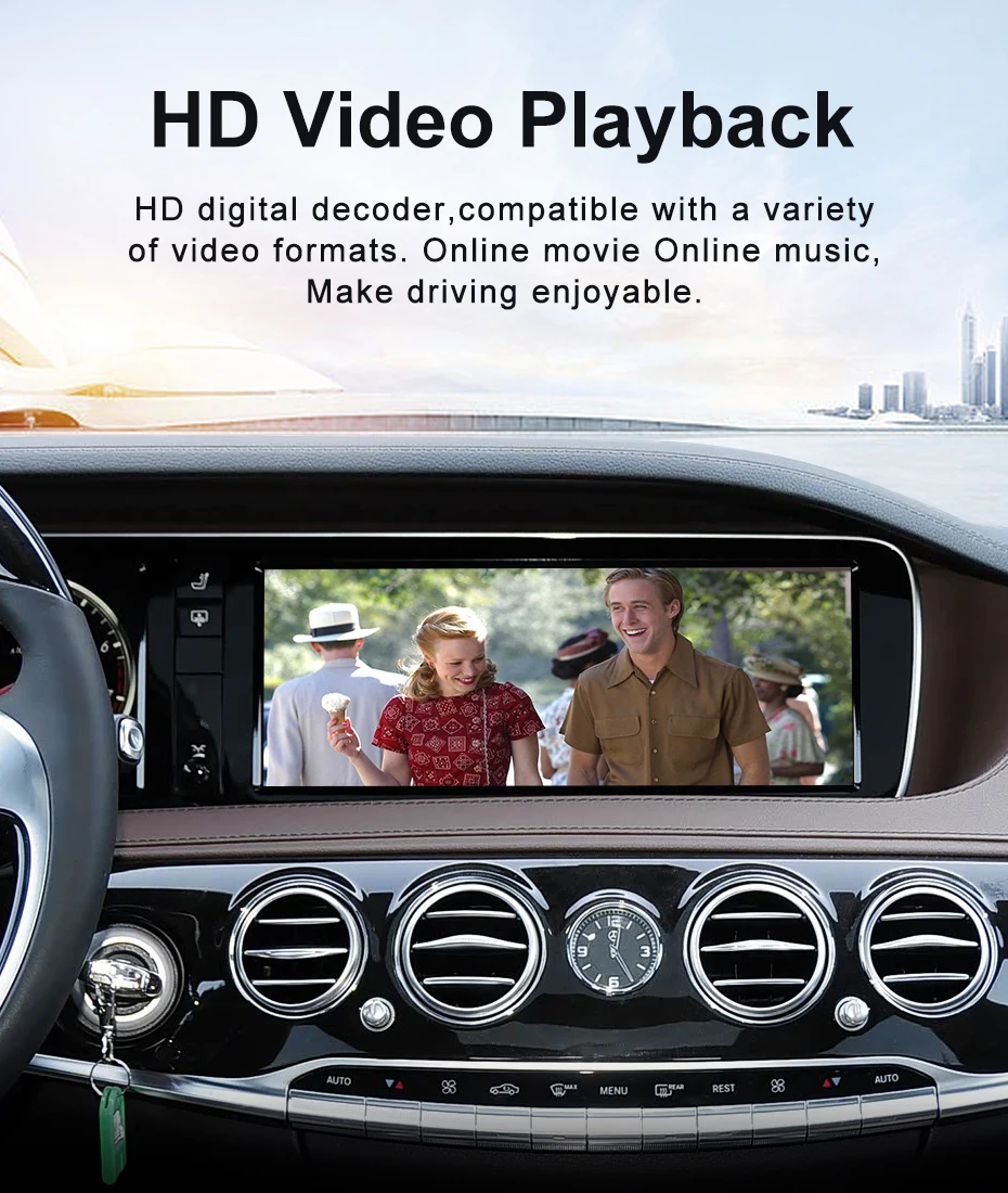 8Core Android14 Wireless Carplay Auto Car Video Player Multimedia Screen For Mer