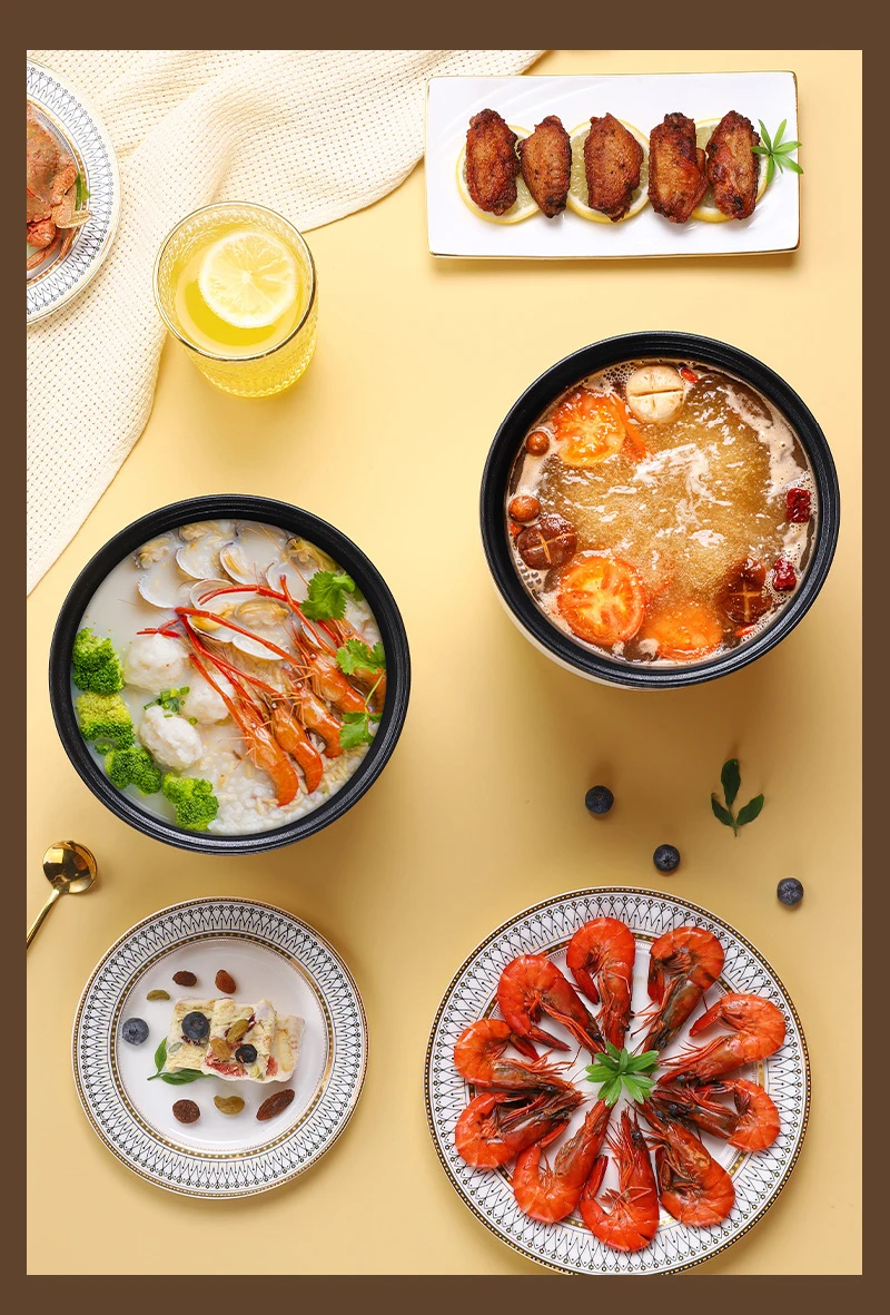 DMWD 220V Multifunction Electric Cooker Non-stick Stew Soup Noodle Porridge Cooking Pot Skillet Hot Pot Heating Pan Rice Cooker
