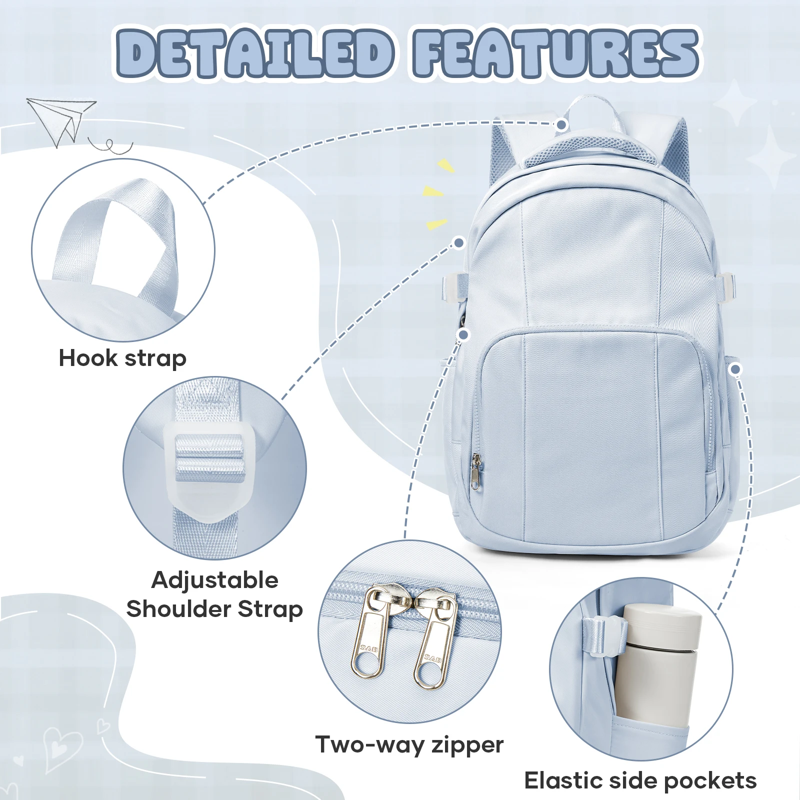 Casual Laptop Backpack for Men and Women, School Backpack for Boys and Girls, College Bookbag, Middle High School Teens Book Bag