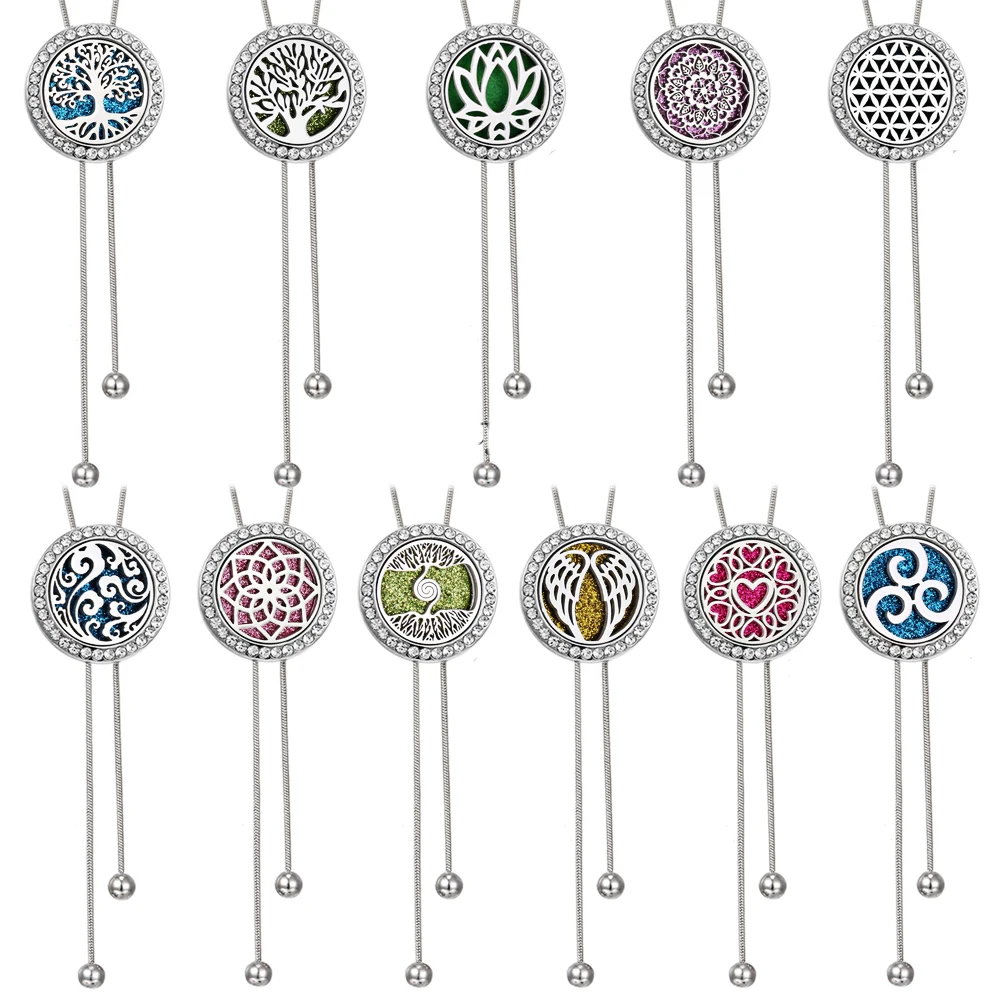 Elegant Long Tassel Aromatherapy Necklace with Essential Oil Diffuser Pendant