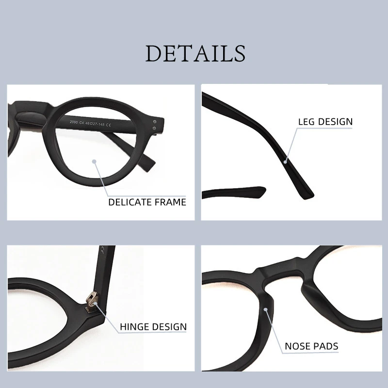 Retro Round Glasses Frame Women Men Computer Anti Blue Ray Optical Eyeglasses