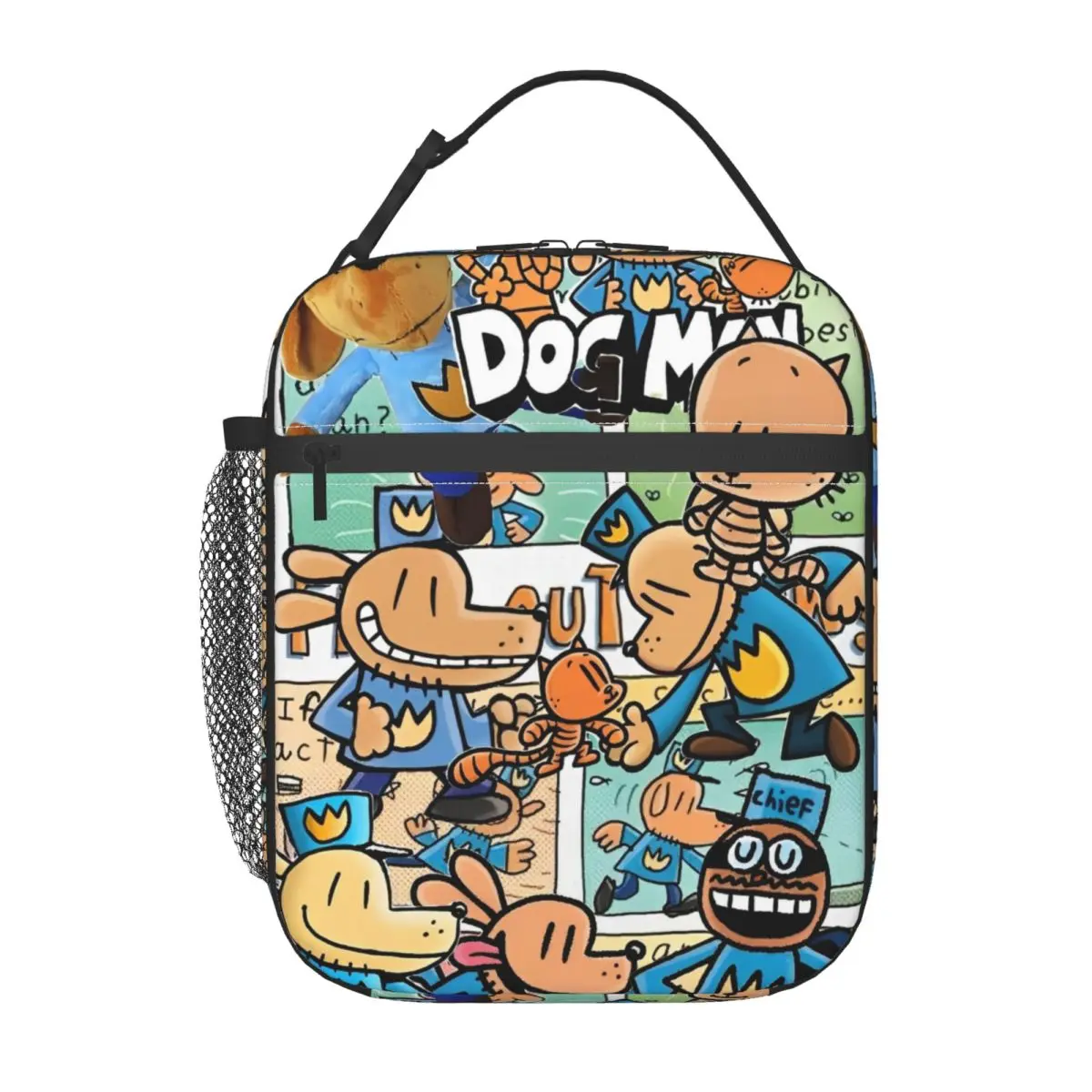 Dog Man Superhero Comic Thermal Insulated Lunch Bag for Office Portable Food Bag Container Men Women Cooler Thermal Lunch Boxes 3
