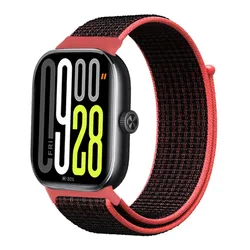 Breathable Nylon Loop Strap - Sporty Replacement Bracelet - Redmi watch 6 - 5 (Red black)