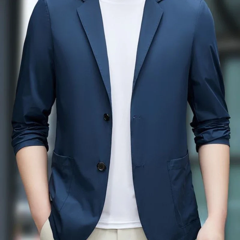 European and American Men's New Ironless Solid Color Casual Suit 5632
