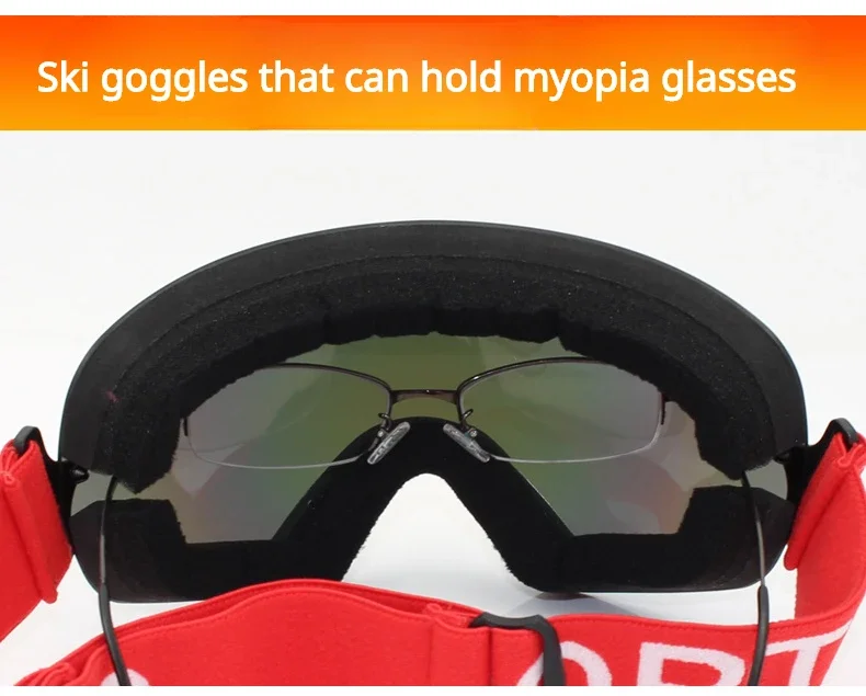 LIGHTWEIGHT Professional Ski Goggles, Men&Women,UV400, Adult Anti-fog,Snowboard Skiing Glasses,Ultra-light, Winter, Snow Eyewear 4