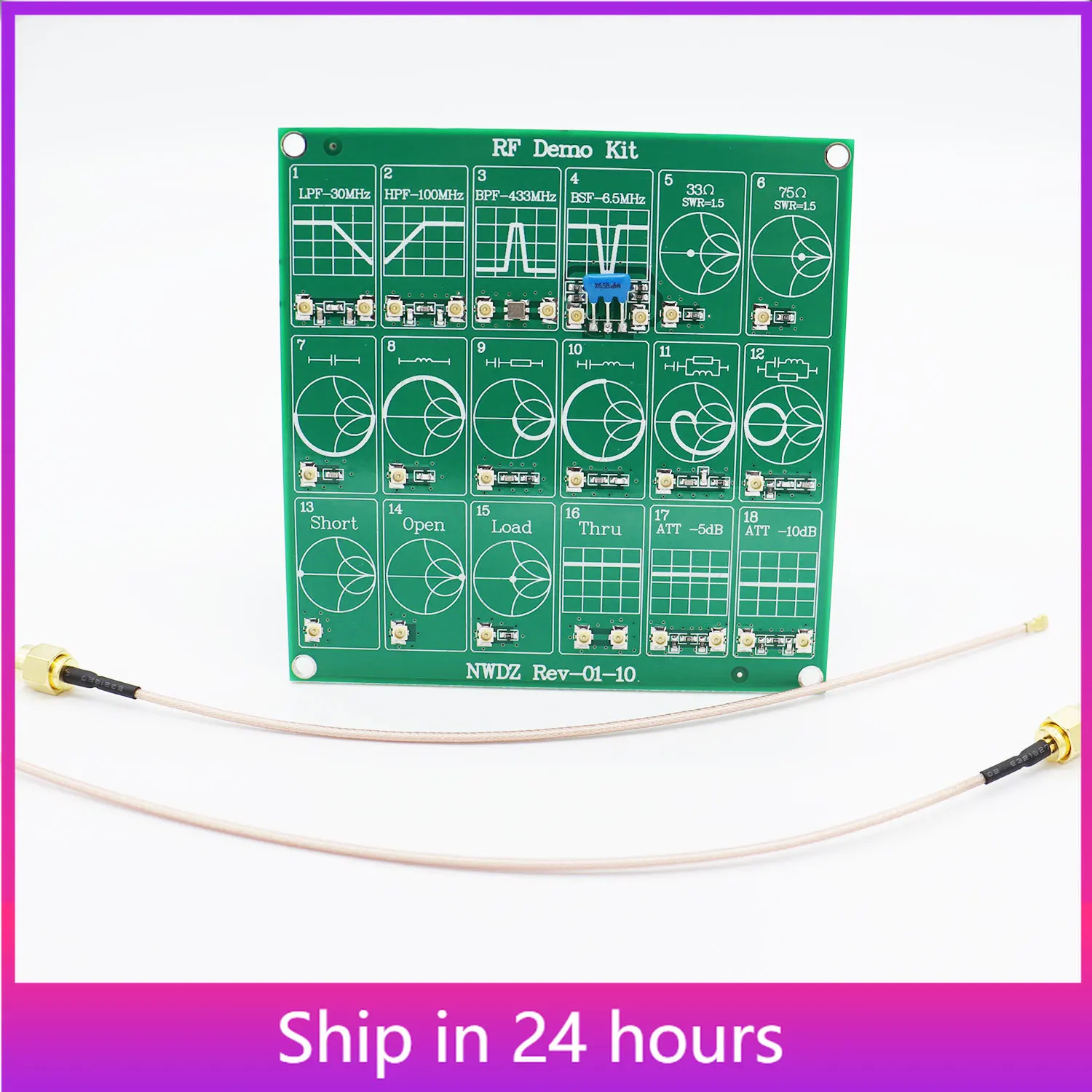 Frequency Test Board RF Demo Kit NanoVNA RF Tester Board Filter Attenuator for Nano VNA-F Nano VNA-H Vector Network Analyzer Kit