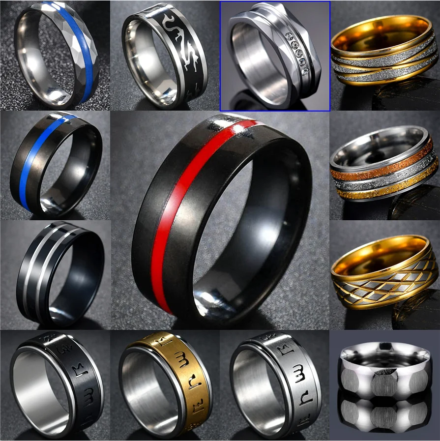 MeMolissa Mens Firefighter Ring Stainless Steel Thin Blue line Ring Top Quality red line rings
