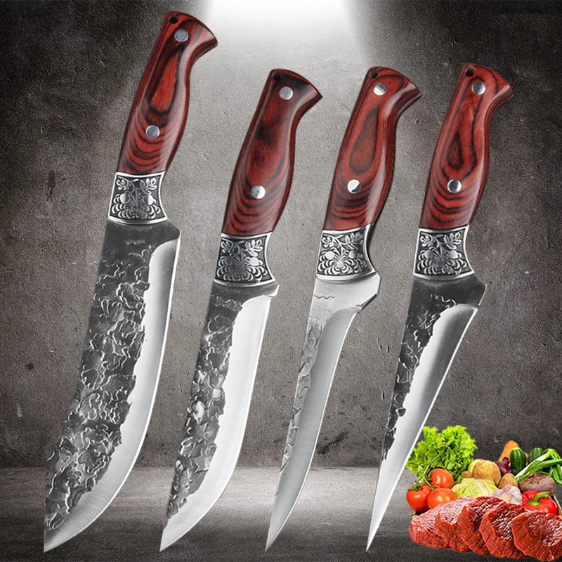 

Forged Bone Cutting Knife Cleaver Meat Fish Slicing Kitchen Tools Utility Deboning Stainless Steel Chef Fruit Knife Slicer