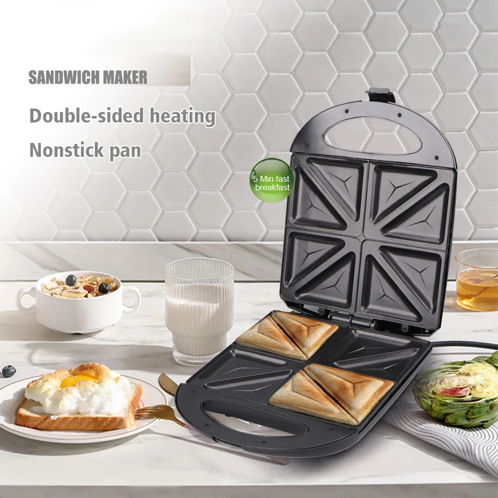 750W Electric Sandwich Toaster Breakfast Grill Machine Multifunction Double  Sided Bread Toaster Sandwich Grill Sandwich Maker