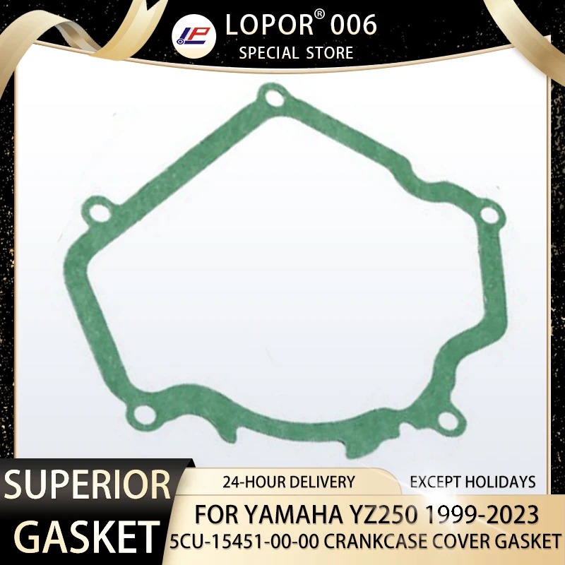 

LOPOR Motorcycle Engine Crankcase Cover Gasket Seal For YAMAHA YZ250 1999-2023 5CU-15451-00-00 YZ 250