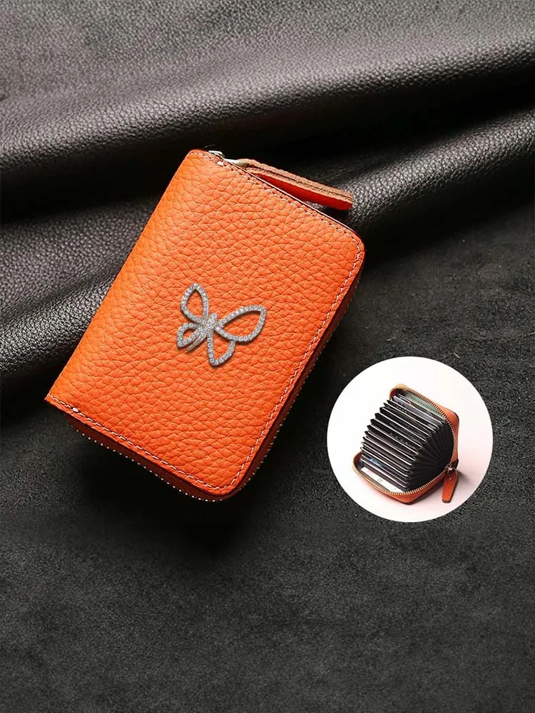 

Card ID Holders: Retro-Style Handmade PU Card Organizer Gold Beige Bow Decor