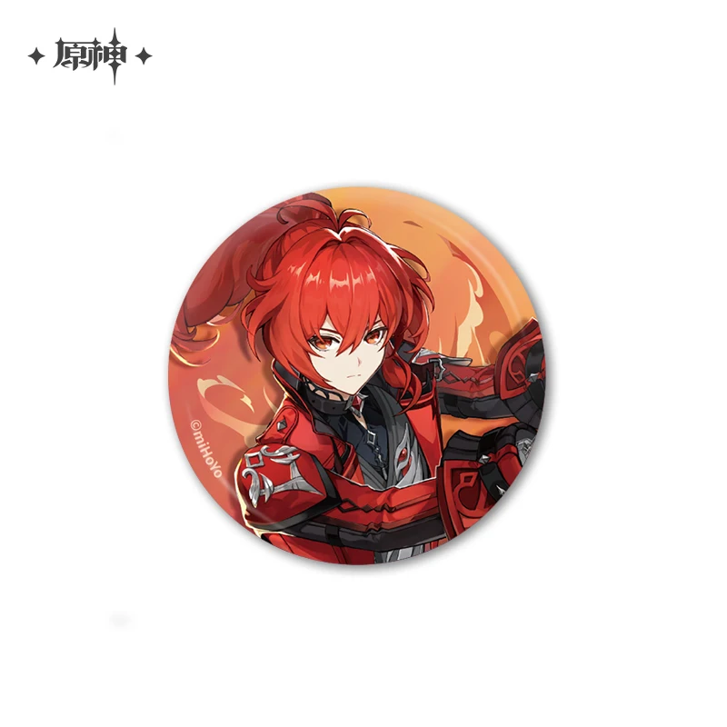 Game Genshin Impact Teyvat Diluc Fischl Kamisato Ayaka Shenhe Nilou Kirara Cosplay Badge Pin SPTE Tinplate Brooch Prop ﻿
