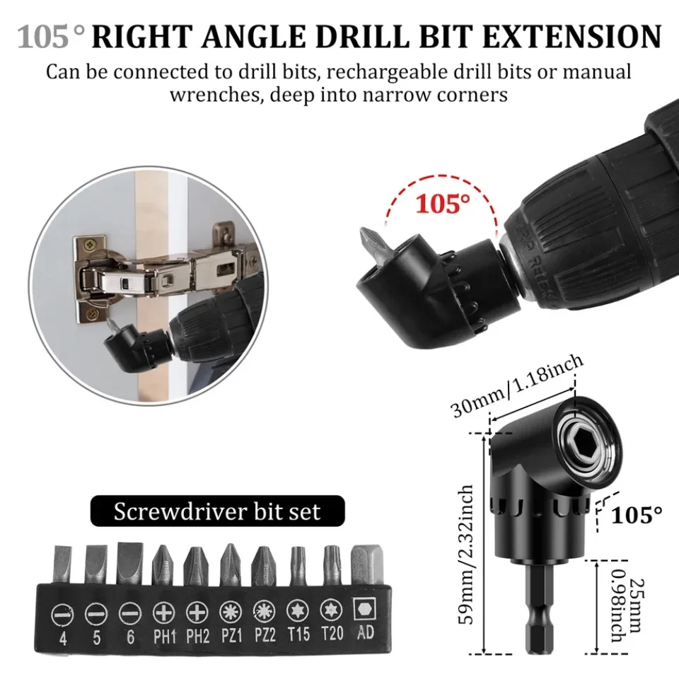 Hahhhha Flexible Drill Bit Extension Kit, Including 1 PCS Bendable - View #5