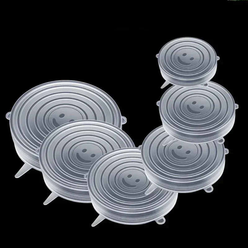 6Pcs Fresh-keeping bowl Cover Multifunctional Silicone Storage Container General Dishes For Refrigerator Kitchen Accessories