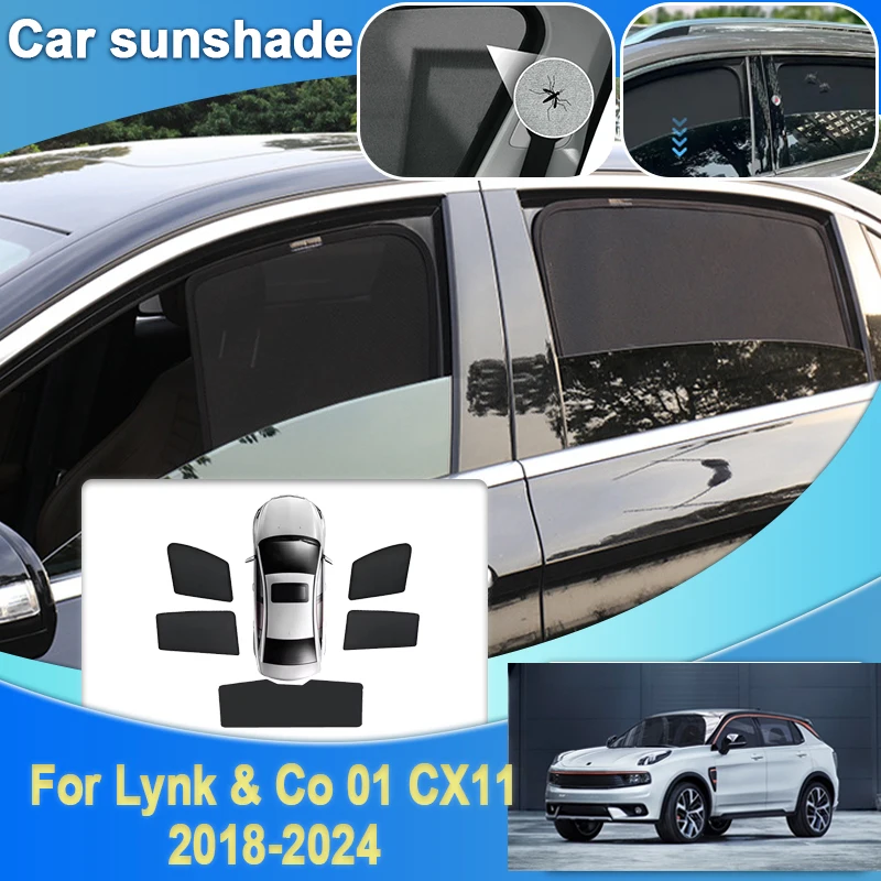 Magnetic Curtains For Lynk & Co 01 CX11 Car Sunshade Sun Shading Net Mesh Auto Accessories car sunshade windshield sunshade windshield sun shade