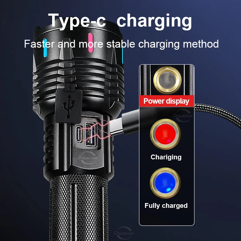 800 Вт сверхмощные светодиодные фонари, перезаряжаемый фонарь с USB-зарядкой, сверхмощная перезаряжаемая лампа, уличный фонарик (art.: 3920c4c429032) - 3920c4c429032