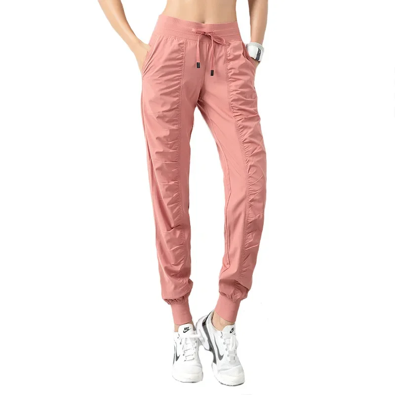 Spring Summer Casual Drawstring Fitness Pants Loose Running Sports Shorts Quick Dry Bungee Cord Waistband Sweatpants