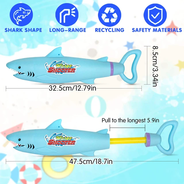 33CM Water Gun Toys Blaster Shooter Water Blaster Pistol Gun Cartoon Pool Toys Shark Crocodile Squirt Beach Toys For Children 4