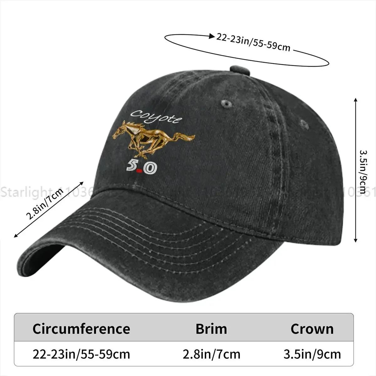 Coyote 5.0 Baseball Caps Peaked Cap Mustang Car Sun Shade Hats for Men 2