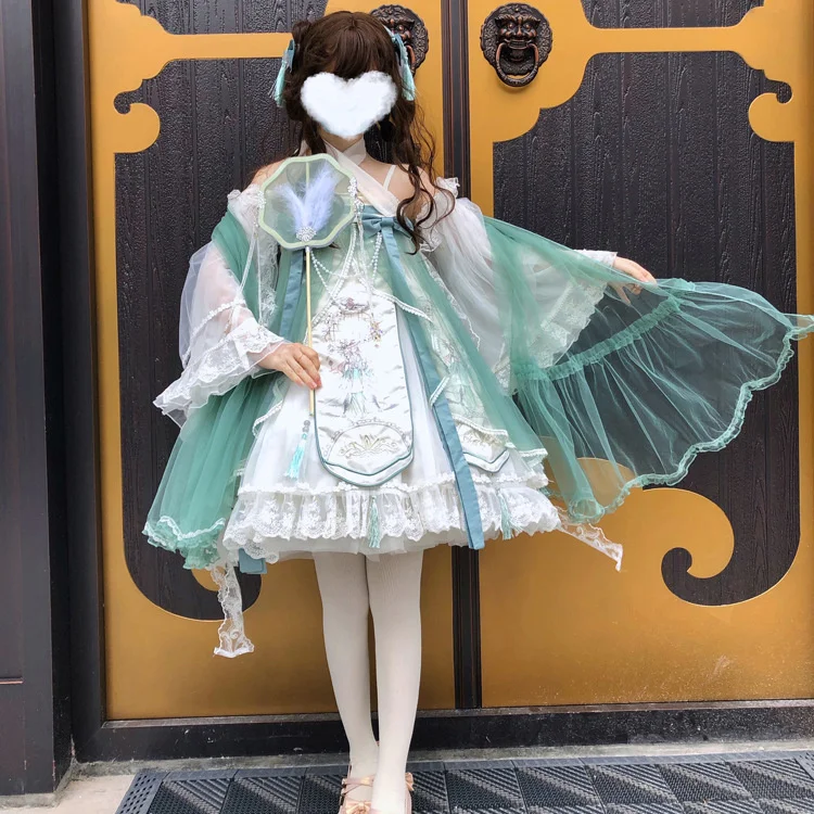 Herbalist Chapter Lolita Dress Chinese Style Lolita Skirt Princess Dress Elegant Skirt Full Set Jsk