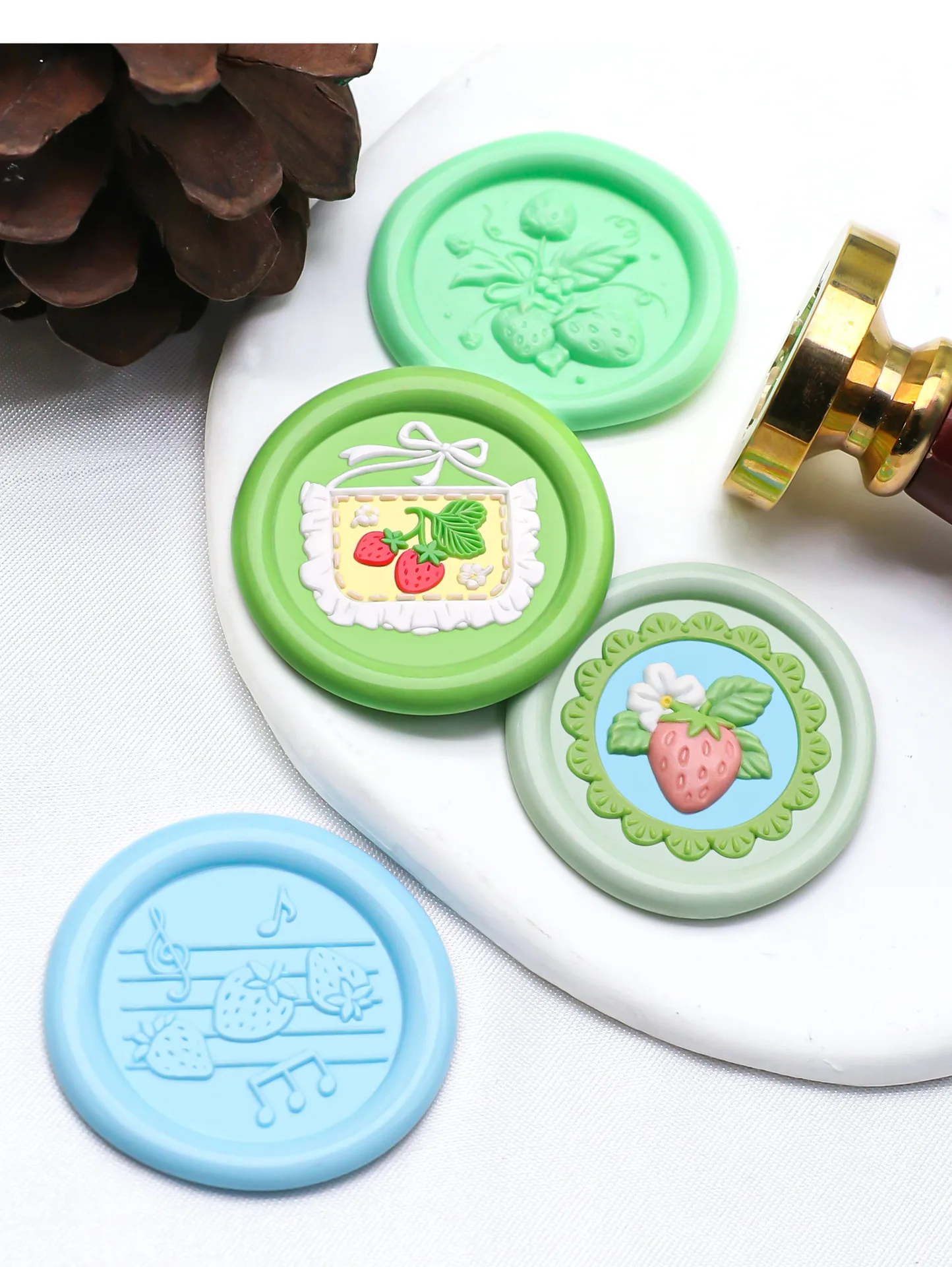 Description Picture 6 of itemWax Seal Stamp Fruits/Strawberries/Apples A Copper Head Cards Envelopes Wedding Invitations Gift Packaging Scrapbooking