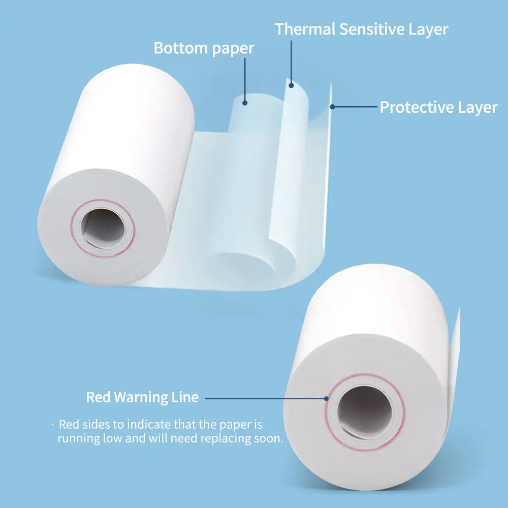 Thermal Receipt Paper Rolls Thermal Cash Register Paper For Mini Bluetooth POS Printer 10Rolls