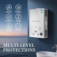 Chauffe-eau au gaz de pétrole liquéfié 10L 16L 20L chauffe-eau au GPL Kit de douche de chaudière sans réservoir en acier inoxydable pour l'extérieur et la maison 2