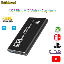 Enregistreur vidéo en Streaming en direct Ultra HD 4K, USB 3.0, USB 2.0, compatible HDMI, carte d'acquisition pour jeux vidéo PS4, DVD, caméra