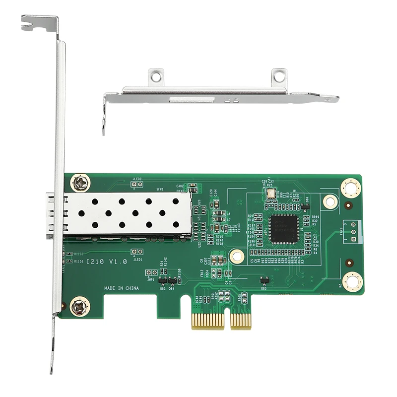 Intel 네트워크 카드 PCI Express x1-SFP 파이버 NIC 1000Mbps 기가비트 이더넷 Lan 카드(서버 데스크탑용 Intel I210 칩용)