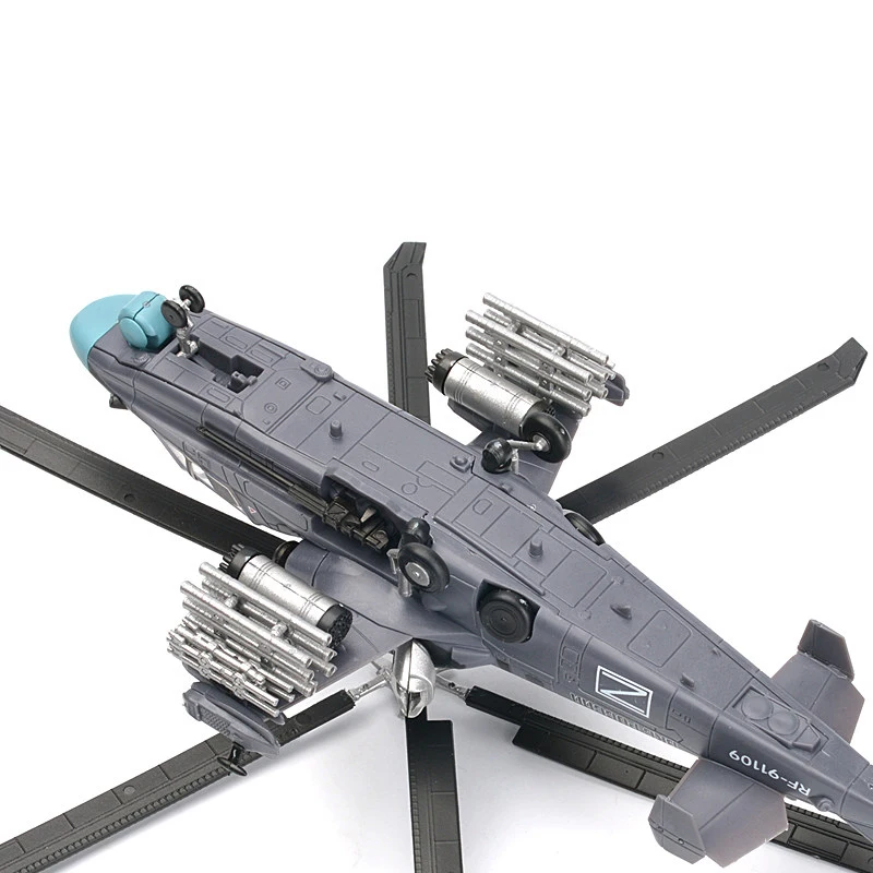 1:72 크리에이티브 밀리터리 모델 장난감 Ka-52 카모프 헬리콥터 건쉽 전투기 무기 조립 블록 퍼즐 장난감