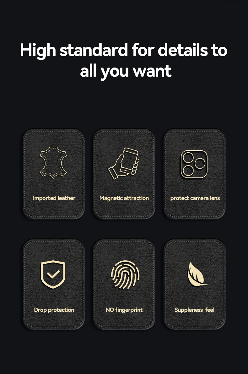 Magnetische Handyhülle Aus Mattleder Für Iphone Stoßfest_voghion.com