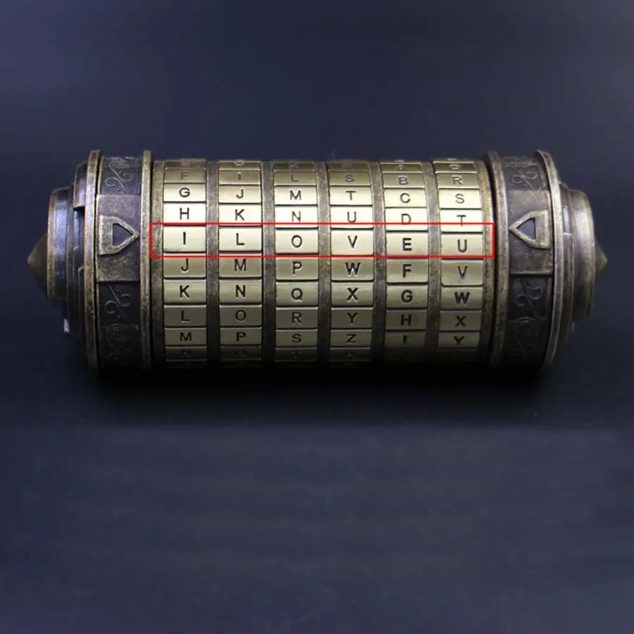 Leonardo da Vinci code toys Metal Cryptex locks wedding gifts Valentine's Day gift Letter Password escape chamber props