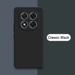 Luxury Double Liner Phone Case - Soft Square Liquid Silicone Back Cover, Anti-Fall Shell for Redmi Note 14 Pro 4G (Classic Black)