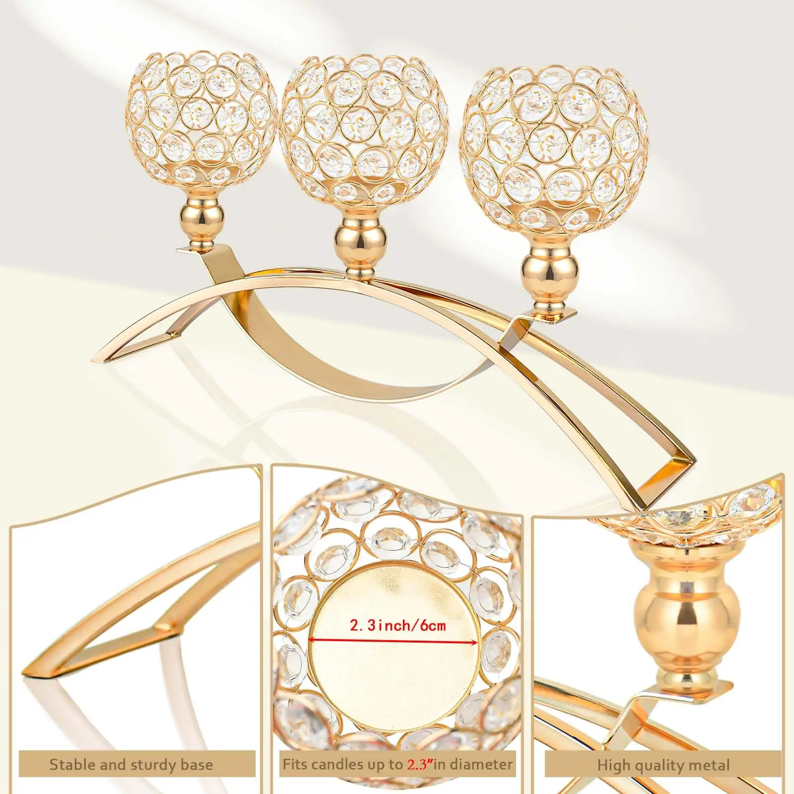 حامل شموع كريستال، حامل شمعدان شمعدان Tealight مع...