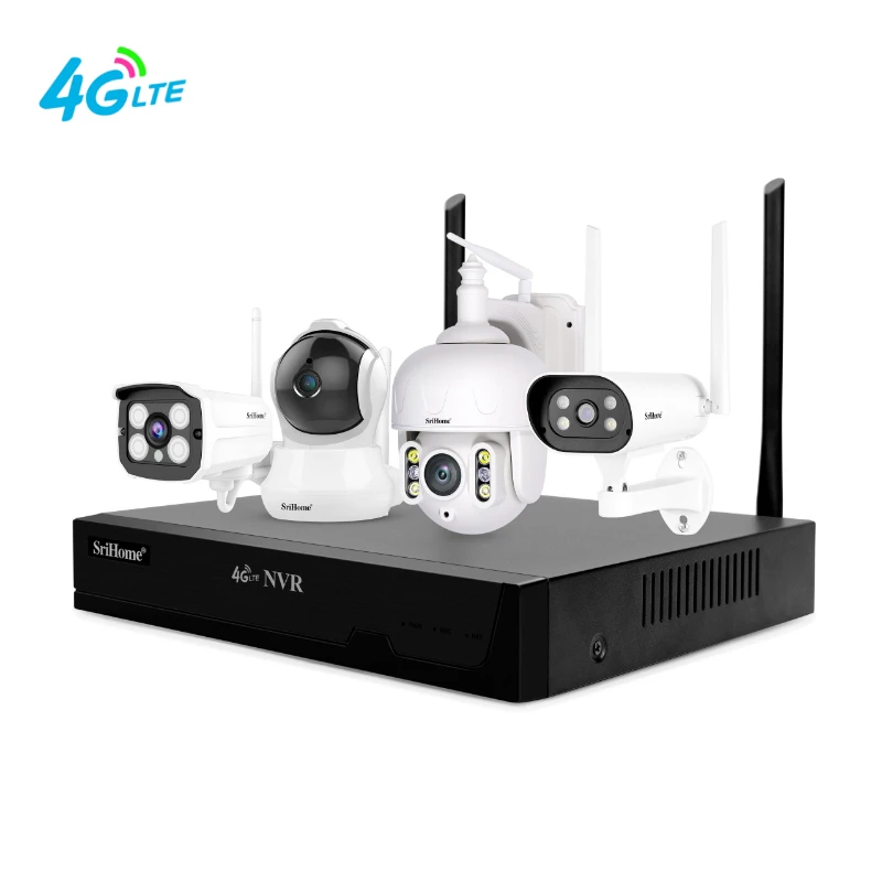 Srihome 16ch 4k saída 4g lte poe nvr cctv câmera ip com h.265 gravador de vídeo