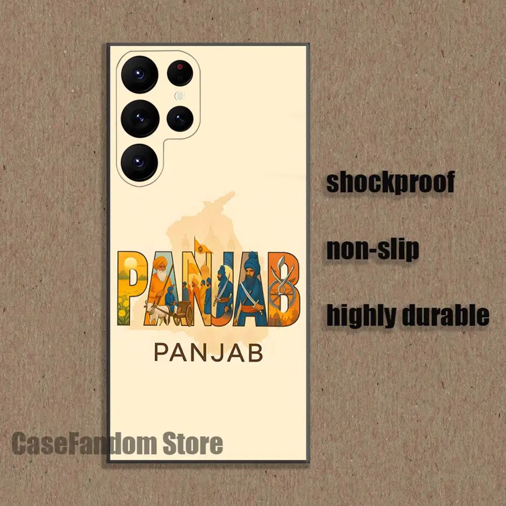 Elegant Black Punjab Map Phone Case - Artistic Design Cover