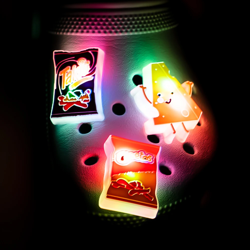 1pcs Owl Unicorn LED Sandal Accessories Shoe Charms for Clog Stethoscope Clips Jeans Clog Pin Football Gamepad Shoe Decoration
