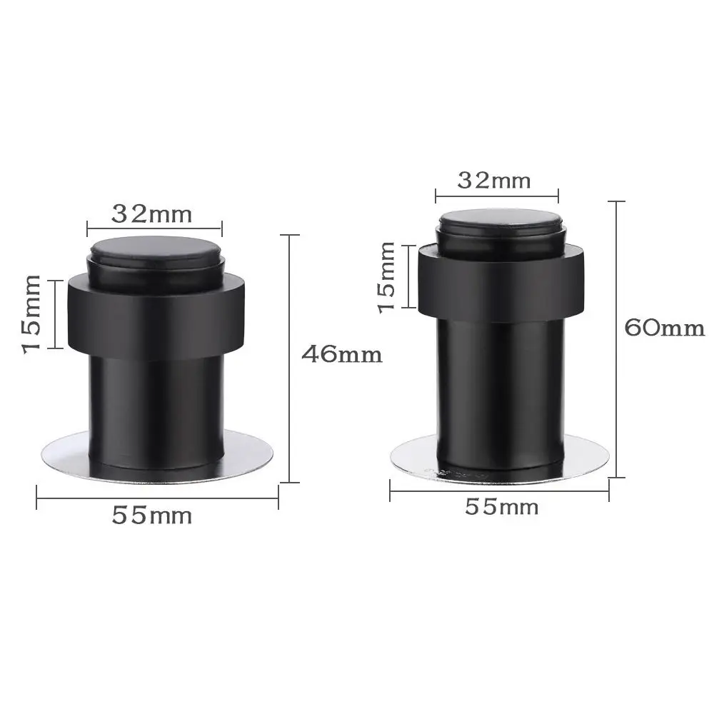 Silicone door stopper door stopper bumpers 46/60mm Rubber Anti-collision Door Stopper Stainless Steel Self Adhesive Wall Protectors Bedroom Hidden Door Stops Home Hardware