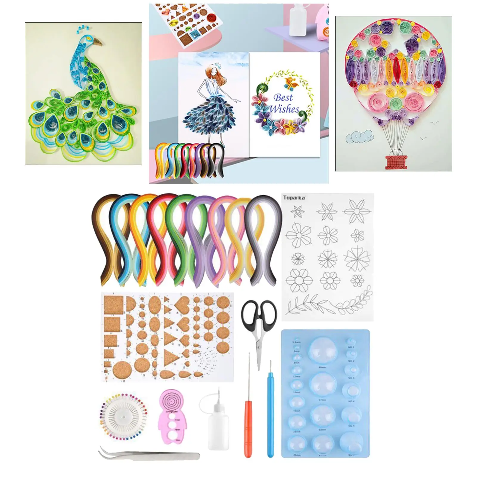 BUZIFU Kit Quilling Completo - 600 Strisce Di Carta Multicolore Con 9 Strumenti Per Artigianato - Foto 9