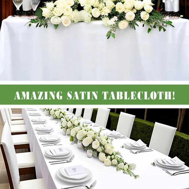 Nappe rectangulaire blanche, 6 pièces, résistante aux taches et aux rides, lavable, en Polyester, pour décoration de Table à manger 5