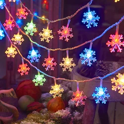 Snowflake LED String Fairy Lights for Festive Home and Party Decor (Multicolor)