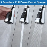 การเปลี่ยนหัวก๊อกน้ําห้องครัว, 3 โหมด (สเปรย์ใบมีด) ดึงลงหัวเครื่องพ่นก๊อกน้ําอ่างล้างจานพร้อมอะแดปเตอร์ 9 อัน 2