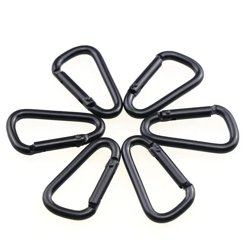 10 Stück schwarzer Aluminium-Karabiner D-Ring Schlüsselanhänger Clip Camping Schlüsselanhänger Karabinerhaken Outdoor-Reiseset Campingausrüstung – Detail 5