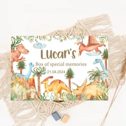 Custom Engraved Wooden Keepsake Box for Baby - Animal Print Design, Personalized Memory Box for Birthdays and Showers (MR - 01)