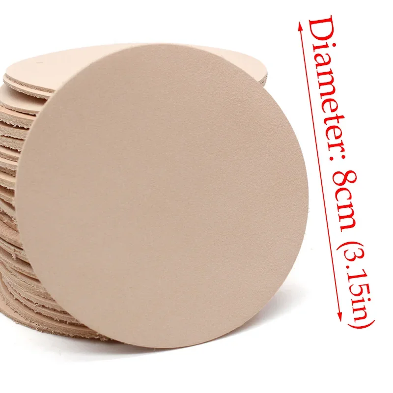 Leather Material 2Pcs Round Genuine Cow Skin for DIY Jewelry Decor