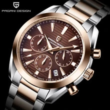 

PAGANI DESIGN 2022 Men's Watches Top Brand Luxury VK63 Quartz Chronograph Sport Watch For Men Gold Stainless Steel luminou Clock